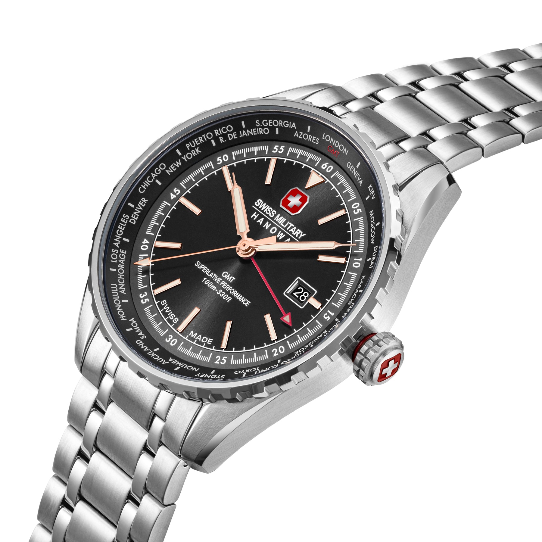 Swiss Military Hanowa SMWGH0003203  - Swiss Made Round Black watch for men