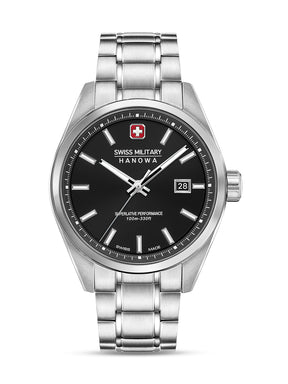Swiss Military Hanowa SMWGH0004101 ROADRUNNER ADVANCED - Swiss Made Oval Black watch for men