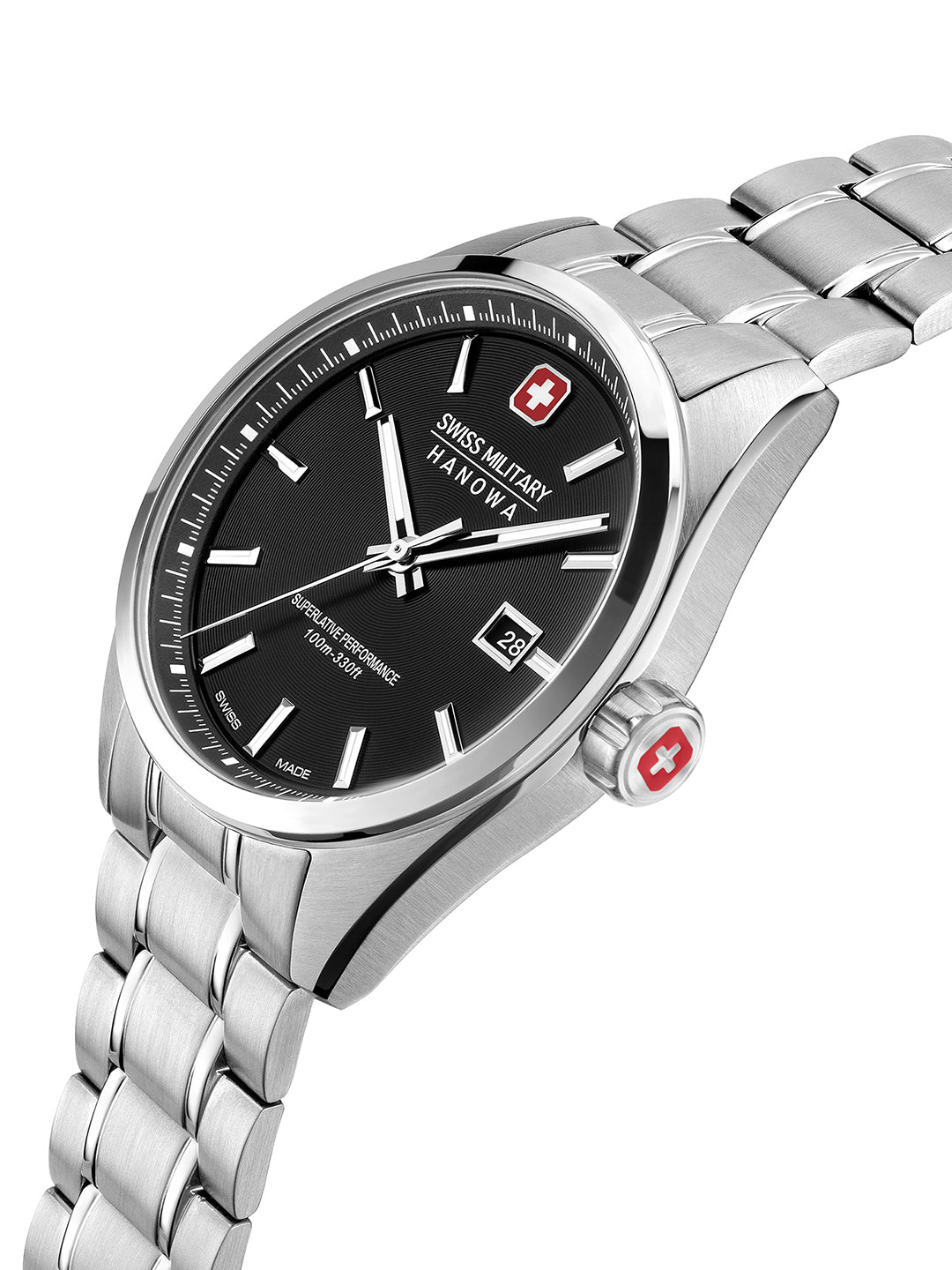 Swiss Military Hanowa SMWGH0004101 ROADRUNNER ADVANCED - Swiss Made Oval Black watch for men