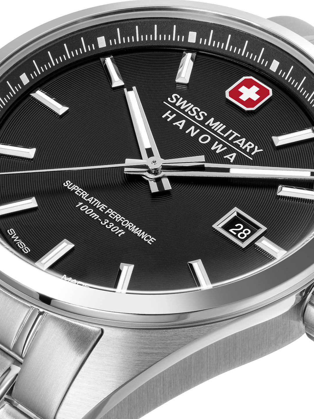 Swiss Military Hanowa SMWGH0004101 ROADRUNNER ADVANCED - Swiss Made Oval Black watch for men