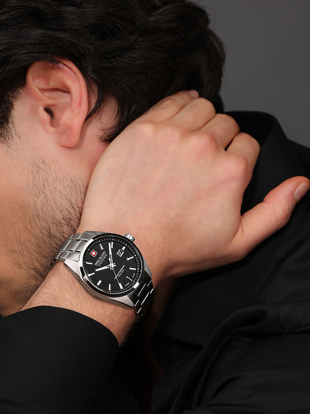 Swiss Military Hanowa SMWGH0004101 ROADRUNNER ADVANCED - Swiss Made Oval Black watch for men