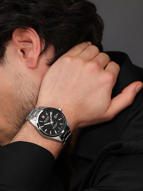 Swiss Military Hanowa SMWGH0004101 ROADRUNNER ADVANCED - Swiss Made Oval Black watch for men