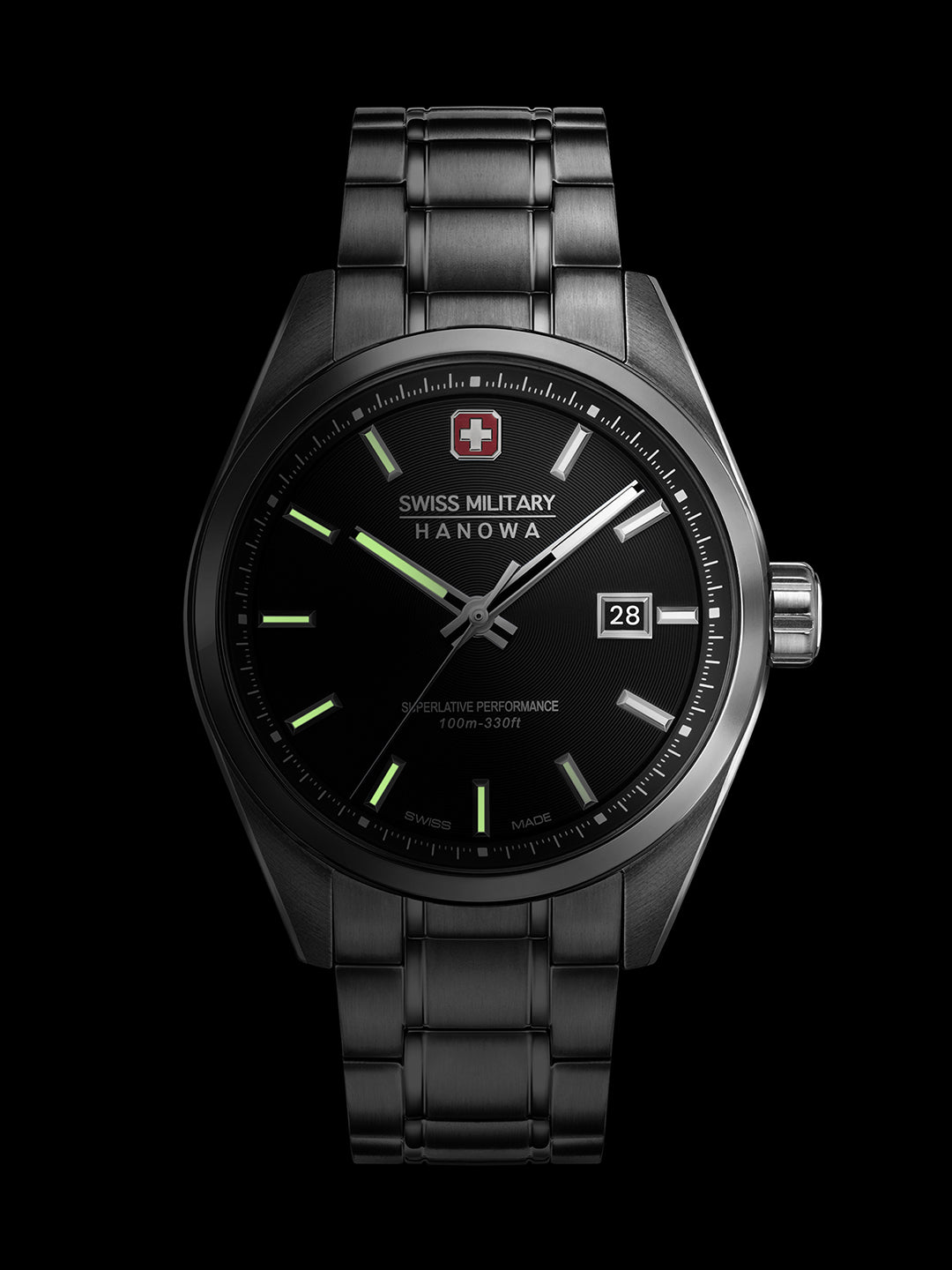 Swiss Military Hanowa SMWGH0004101 ROADRUNNER ADVANCED - Swiss Made Oval Black watch for men