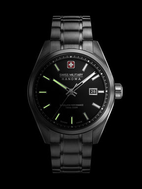 Swiss Military Hanowa SMWGH0004101 ROADRUNNER ADVANCED - Swiss Made Oval Black watch for men