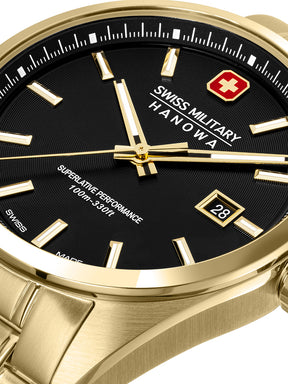 Swiss Military Hanowa SMWGH0004110 BLACK MARLIN - Swiss Made Round Black watch for men