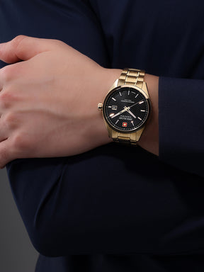 Swiss Military Hanowa SMWGH0004110 BLACK MARLIN - Swiss Made Round Black watch for men