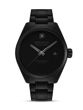 Swiss Military Hanowa PIONEER STEALTH Black Round Dial Analogue Swiss Made Watch For Mens-SMWGH0004130