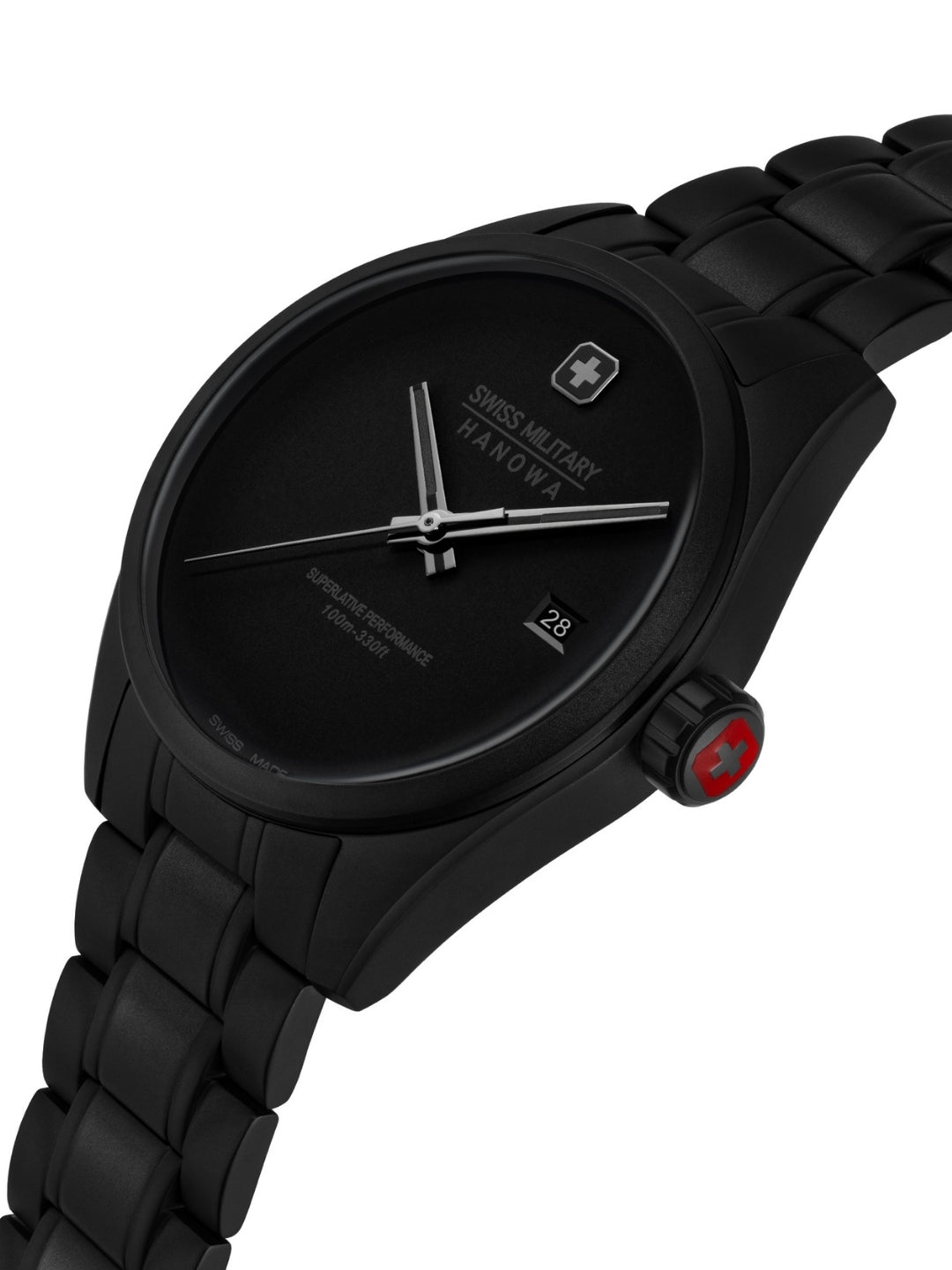 Swiss Military Hanowa PIONEER STEALTH Black Round Dial Analogue Swiss Made Watch For Mens-SMWGH0004130