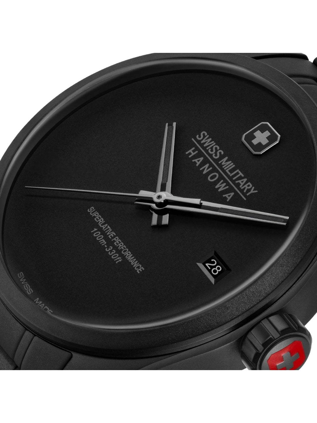 Swiss Military Hanowa PIONEER STEALTH Black Round Dial Analogue Swiss Made Watch For Mens-SMWGH0004130