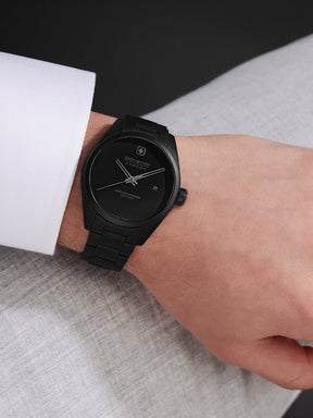 Swiss Military Hanowa PIONEER STEALTH Black Round Dial Analogue Swiss Made Watch For Mens-SMWGH0004130