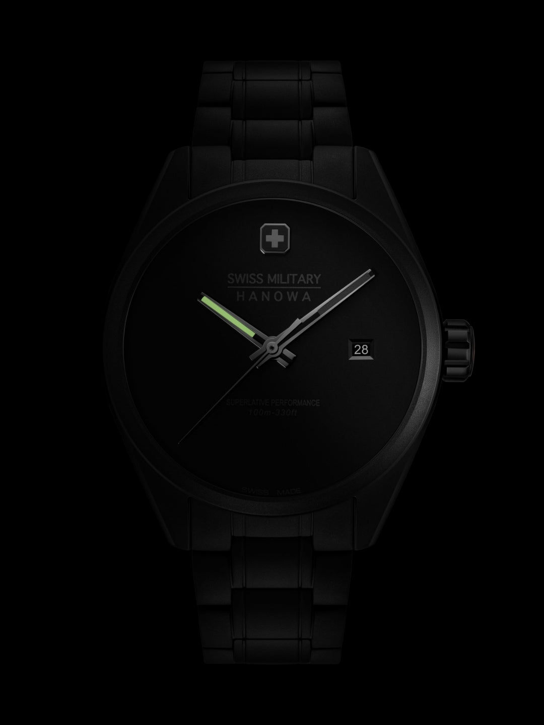 Swiss Military Hanowa PIONEER STEALTH Black Round Dial Analogue Swiss Made Watch For Mens-SMWGH0004130