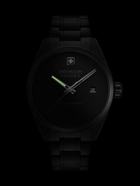 Swiss Military Hanowa PIONEER STEALTH Black Round Dial Analogue Swiss Made Watch For Mens-SMWGH0004130