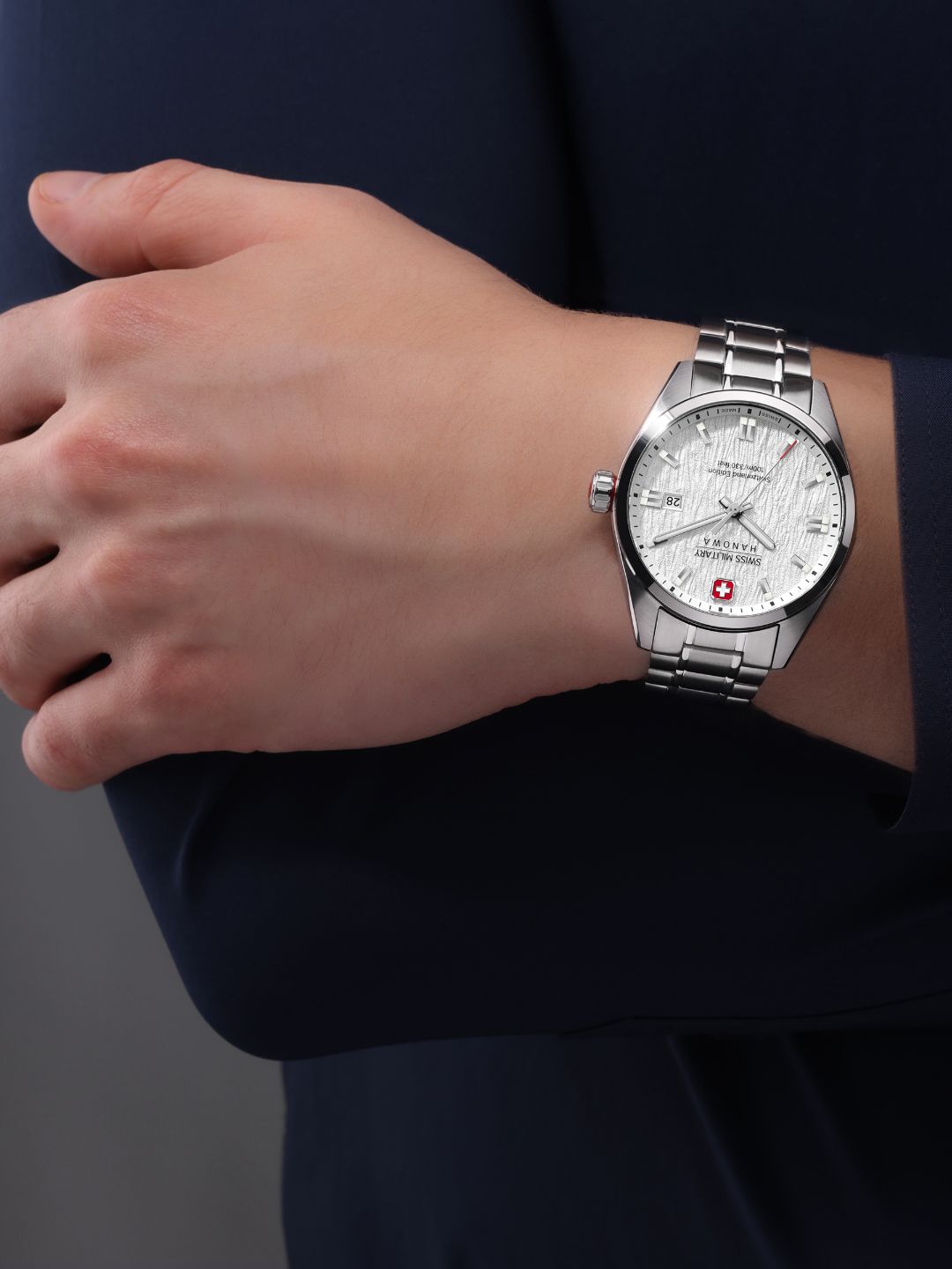 Swiss Military Hanowa SMWGH0004601 FLAGSHIP X - swiss made Round Silver watch for men