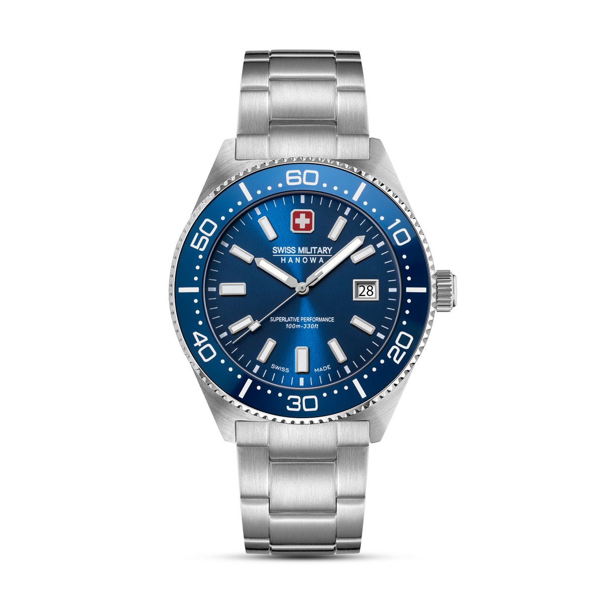Swiss Military Hanowa NOMAD Blue Round Dial Analogue Swiss Made Watch For Mens-SMWGH0004904