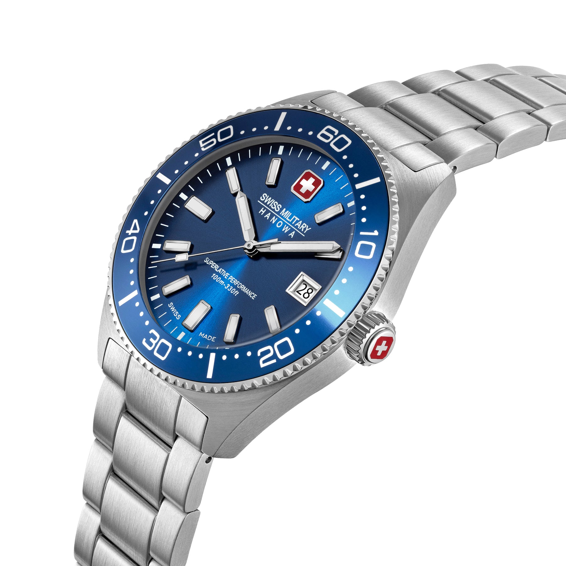 Swiss Military Hanowa NOMAD Blue Round Dial Analogue Swiss Made Watch For Mens-SMWGH0004904