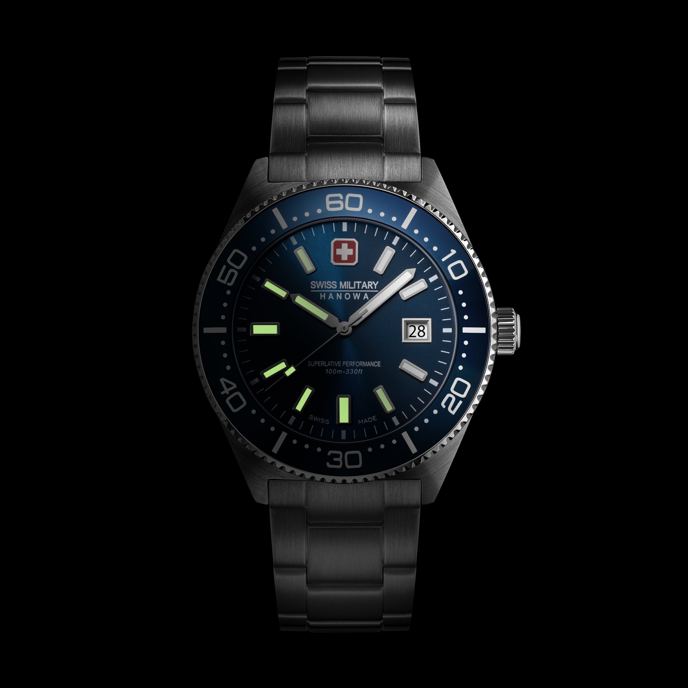 Swiss Military Hanowa NOMAD Blue Round Dial Analogue Swiss Made Watch For Mens-SMWGH0004904