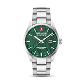SMWGH0006101 Swiss Made Men's Watch with Green Dial & Silver Stainless Steel Bracelet