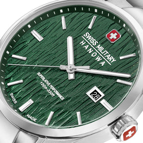 SMWGH0006101 Swiss Made Men's Watch with Green Dial & Silver Stainless Steel Bracelet