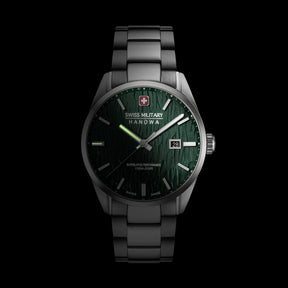 SMWGH0006101 Swiss Made Men's Watch with Green Dial & Silver Stainless Steel Bracelet