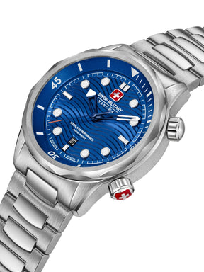 Swiss Military Hanowa BREAKWATER Blue Round Dial Analogue Swiss Made Watch For Mens-SMWGH0006403