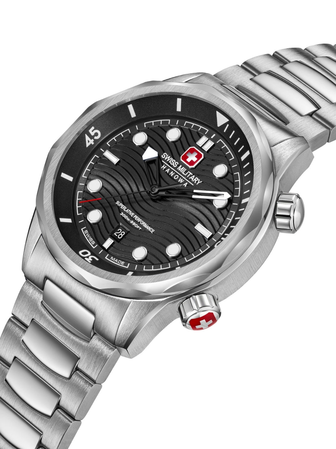 Swiss Military Hanowa BREAKWATER Black Round Dial Analogue Swiss Made Watch For Mens-SMWGH0006404