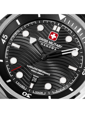 Swiss Military Hanowa BREAKWATER Black Round Dial Analogue Swiss Made Watch For Mens-SMWGH0006404