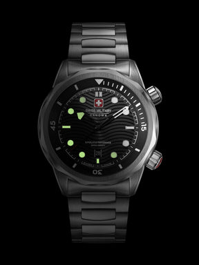 Swiss Military Hanowa BREAKWATER Black Round Dial Analogue Swiss Made Watch For Mens-SMWGH0006404