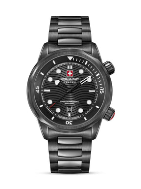 Swiss Military Hanowa BREAKWATER Black Round Dial Analogue Swiss Made Watch For Mens-SMWGH0006431