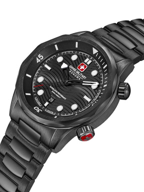 Swiss Military Hanowa BREAKWATER Black Round Dial Analogue Swiss Made Watch For Mens-SMWGH0006431