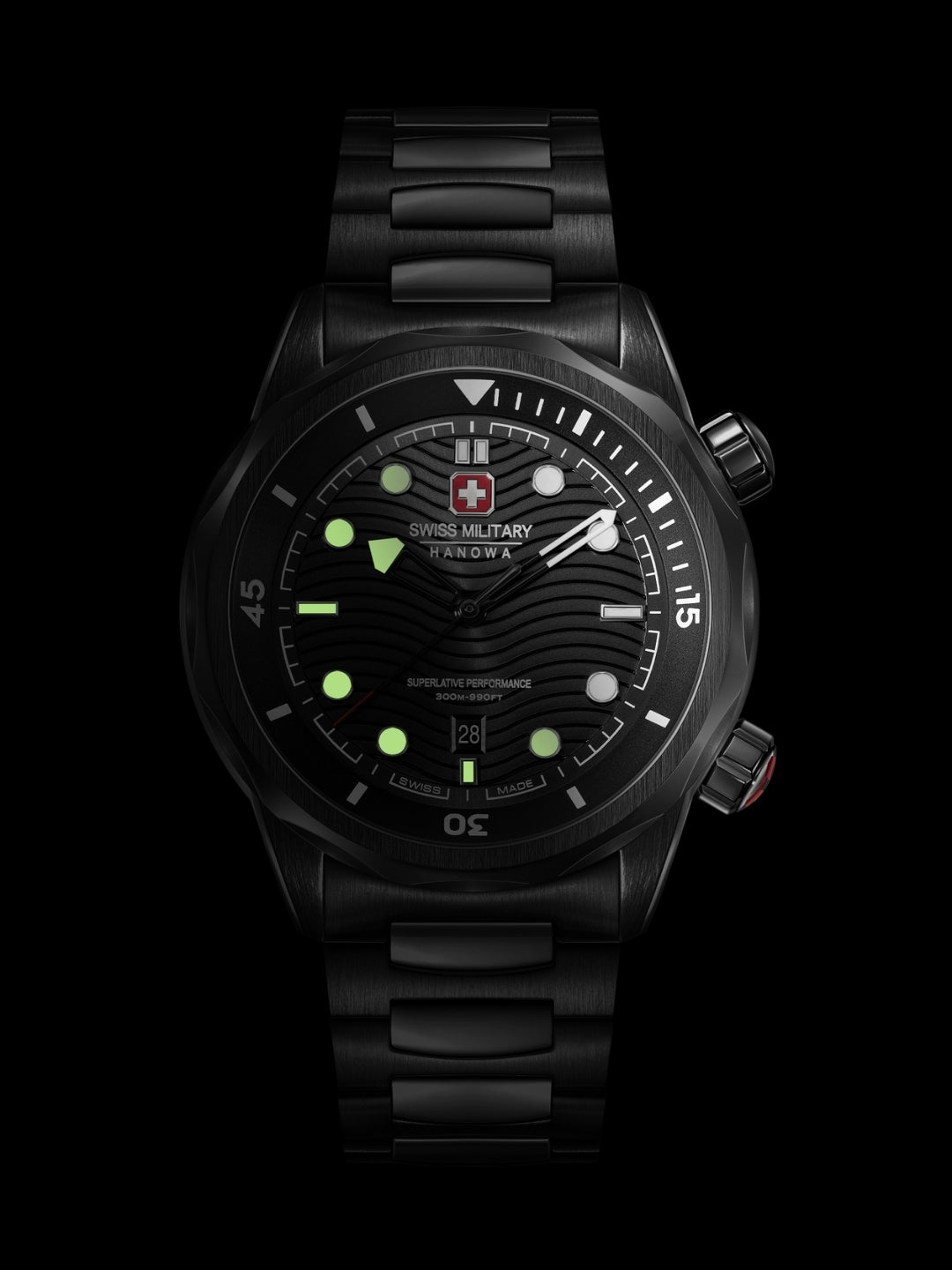 Swiss Military Hanowa BREAKWATER Black Round Dial Analogue Swiss Made Watch For Mens-SMWGH0006431