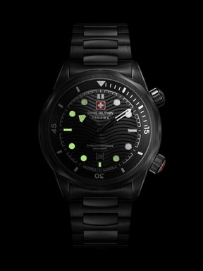 Swiss Military Hanowa BREAKWATER Black Round Dial Analogue Swiss Made Watch For Mens-SMWGH0006431