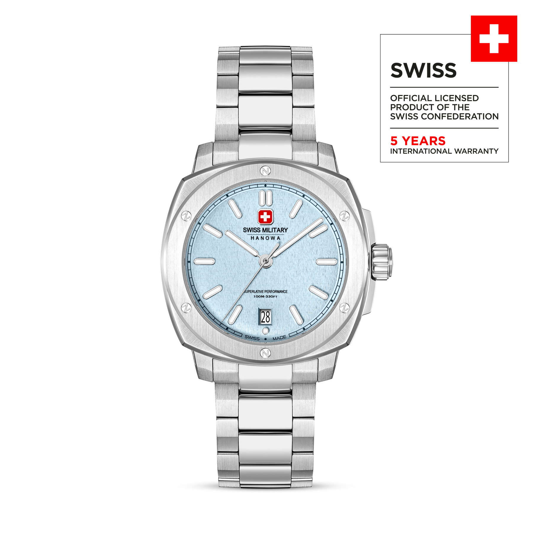 Swiss Military Hanowa SIRIUS Ice Blue Round Dial Analogue Swiss Made Watch For Mens-SMWGH0006502