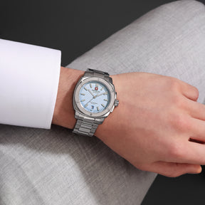 Swiss Military Hanowa SIRIUS Ice Blue Round Dial Analogue Swiss Made Watch For Mens-SMWGH0006502