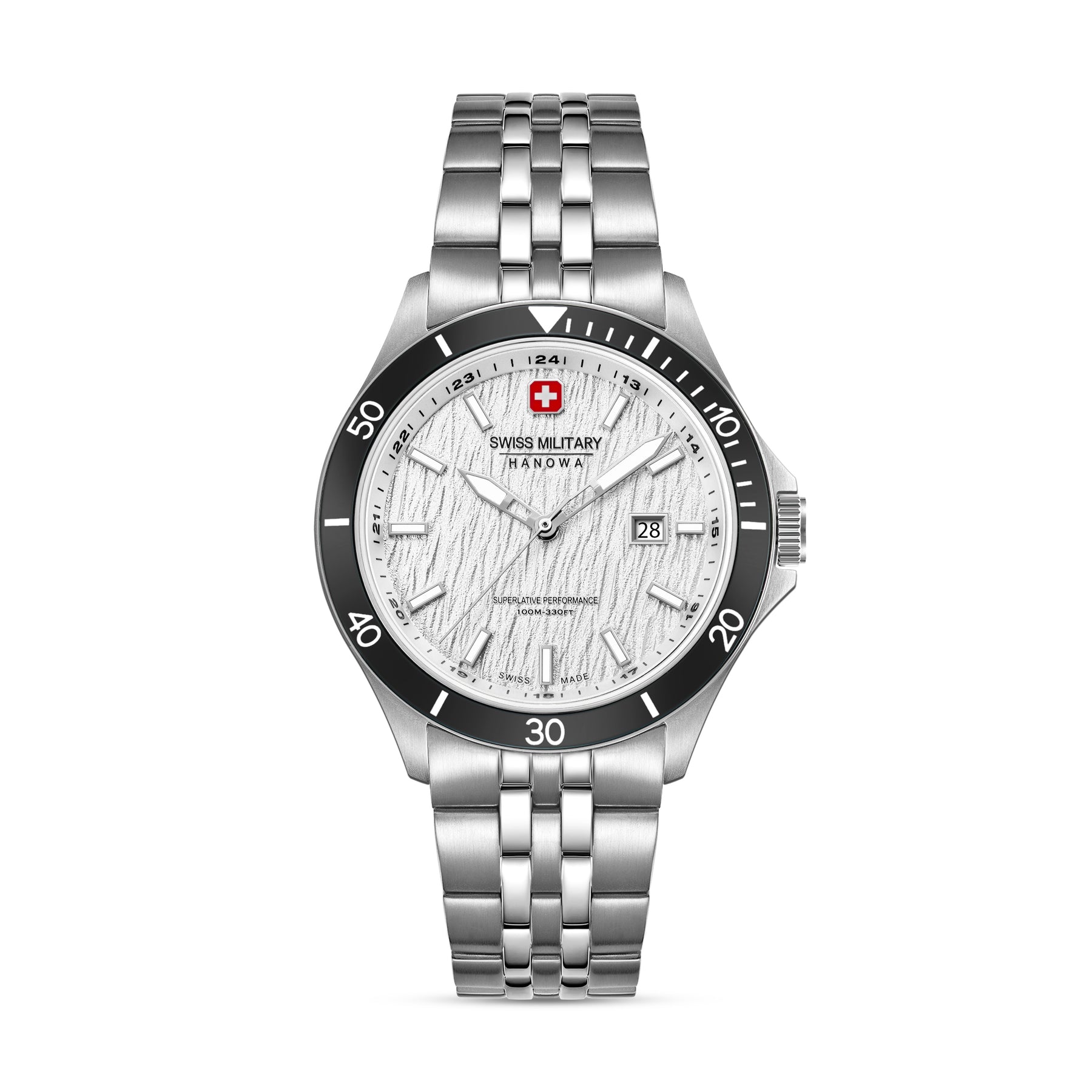Swiss Military Hanowa Silver Round Dial Analogue Swiss Made Watch For Mens-SMWGH0006702