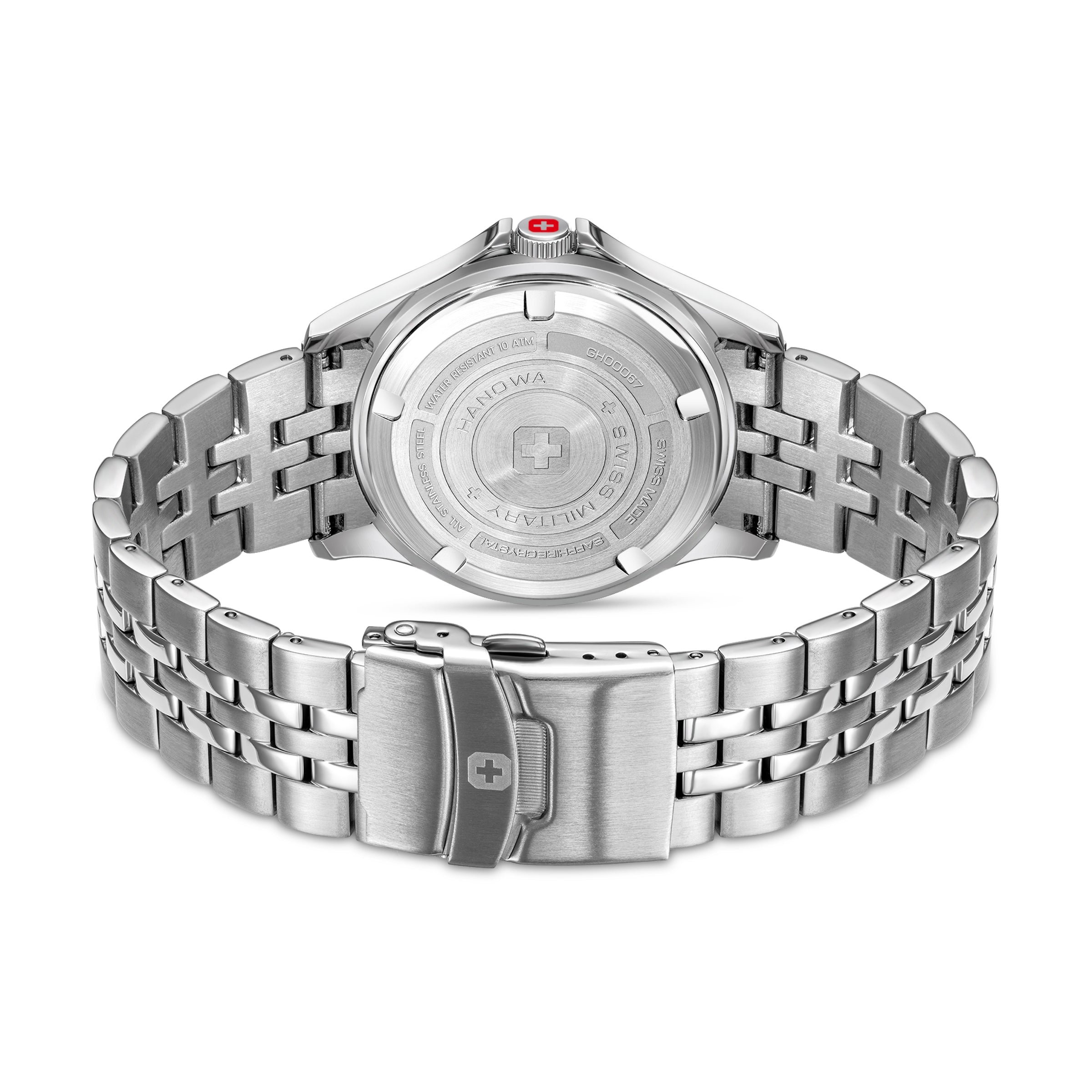 Swiss Military Hanowa Silver Round Dial Analogue Swiss Made Watch For Mens-SMWGH0006702