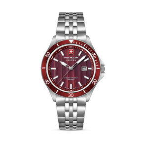 Swiss Military Hanowa Red Round Dial Analogue Swiss Made Watch For Mens-SMWGH0006703