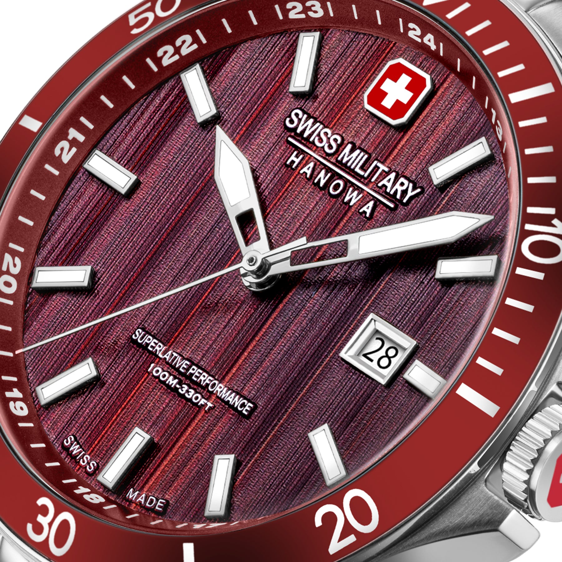 Swiss Military Hanowa Red Round Dial Analogue Swiss Made Watch For Mens-SMWGH0006703