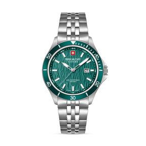 Swiss Military Hanowa Green Round Dial Analogue Swiss Made Watch For Mens-SMWGH0006704
