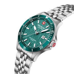 Swiss Military Hanowa Green Round Dial Analogue Swiss Made Watch For Mens-SMWGH0006704