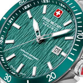 Swiss Military Hanowa Green Round Dial Analogue Swiss Made Watch For Mens-SMWGH0006704