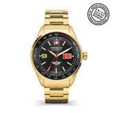 SMWGH2101010 Men's Quartz Watch with Black Dial & Yellow Gold Plated Stainless Steel Bracelet