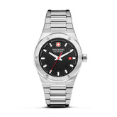 SMWGH2101604 Swiss Made Men's Watch with Black Dial & Silver Stainless Steel Bracelet