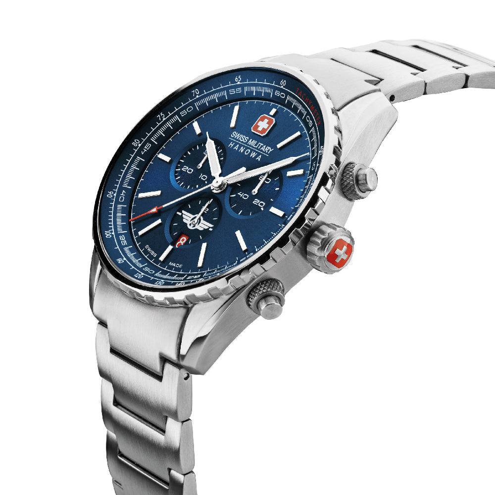 Swiss Military Hanowa SMWGI0000304 - Afterburn Chrono Swiss Made Blue Watch For Men