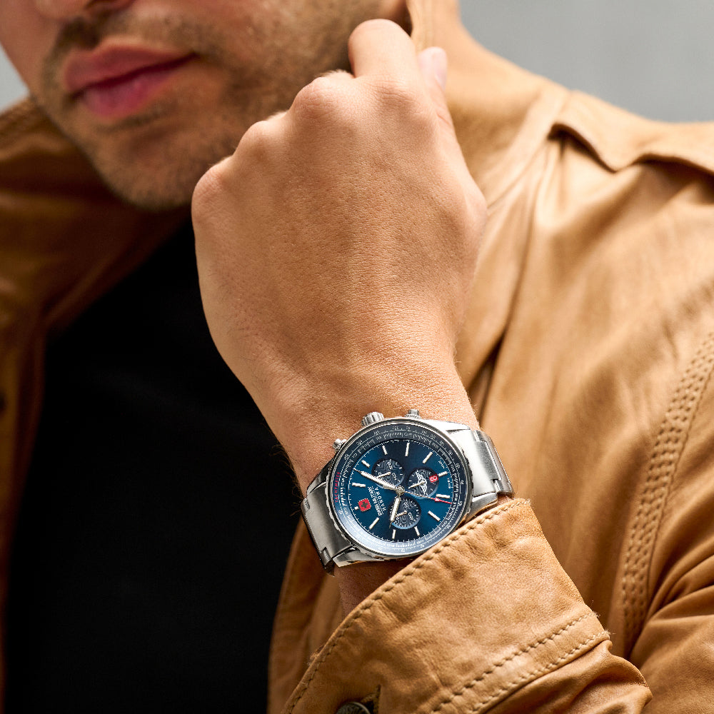Swiss Military Hanowa SMWGI0000304 - Afterburn Chrono Swiss Made Blue Watch For Men