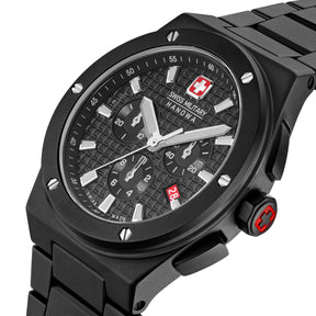 SWISS MILITARY HANOWA SIDEWINDER CERAMIC BLACK ROUND DIAL ANALOG WATCH FOR Men's SMWGI0002280