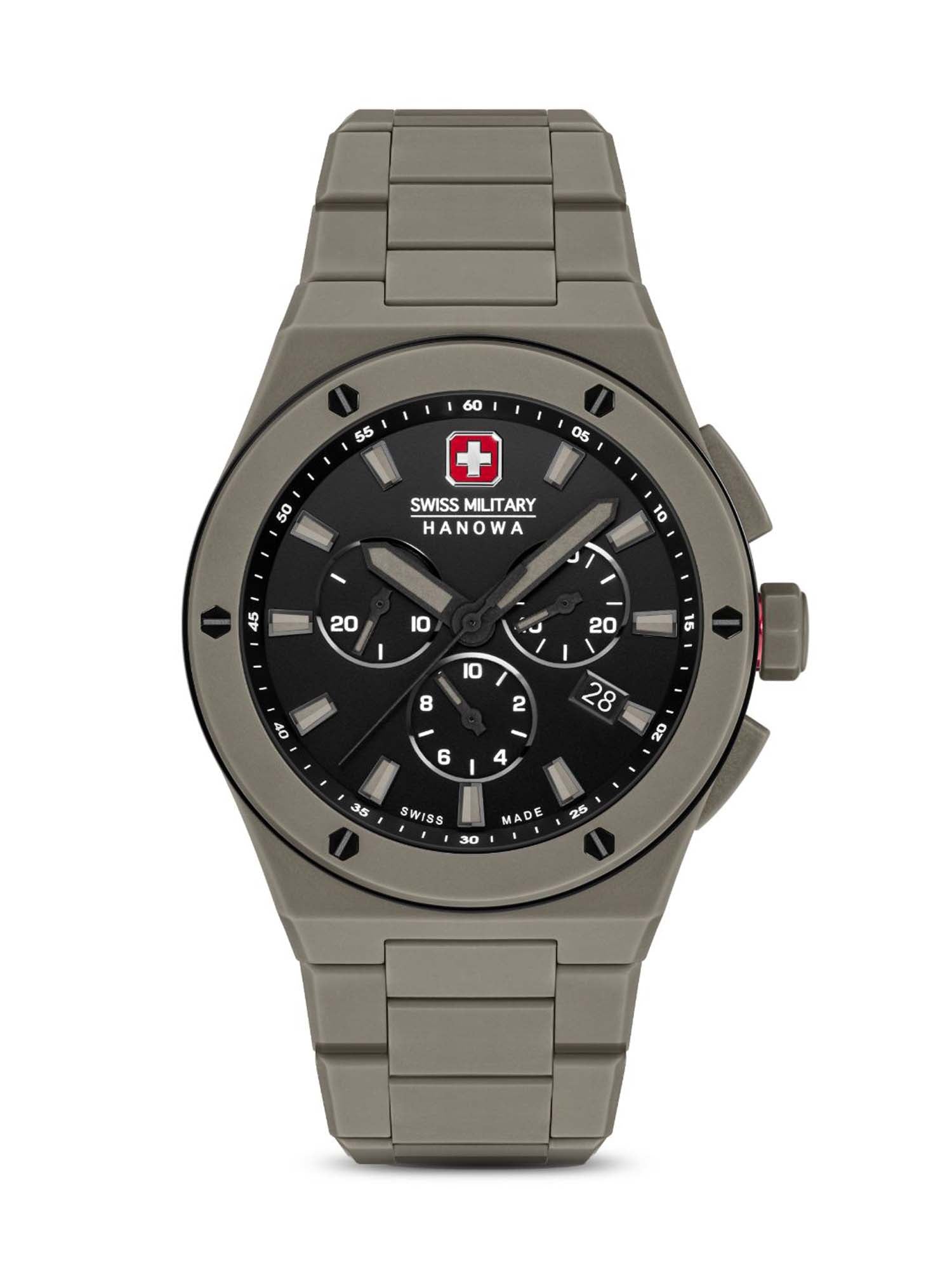 Swiss Military Hanowa SMWGI0002285 Black Velvet Dial Grey Ceramic Mens Watch