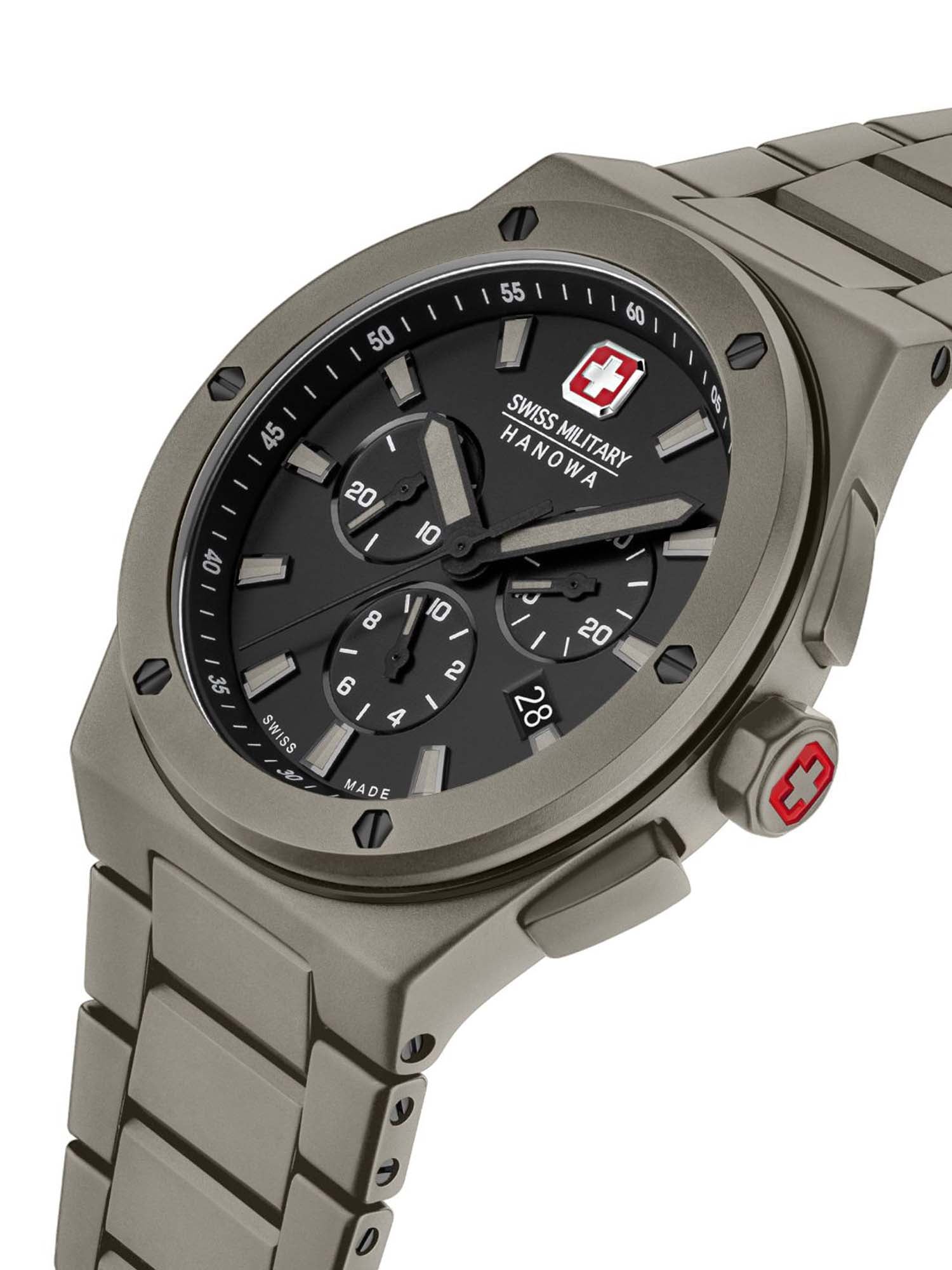 Swiss Military Hanowa SMWGI0002285 Black Velvet Dial Grey Ceramic Mens Watch