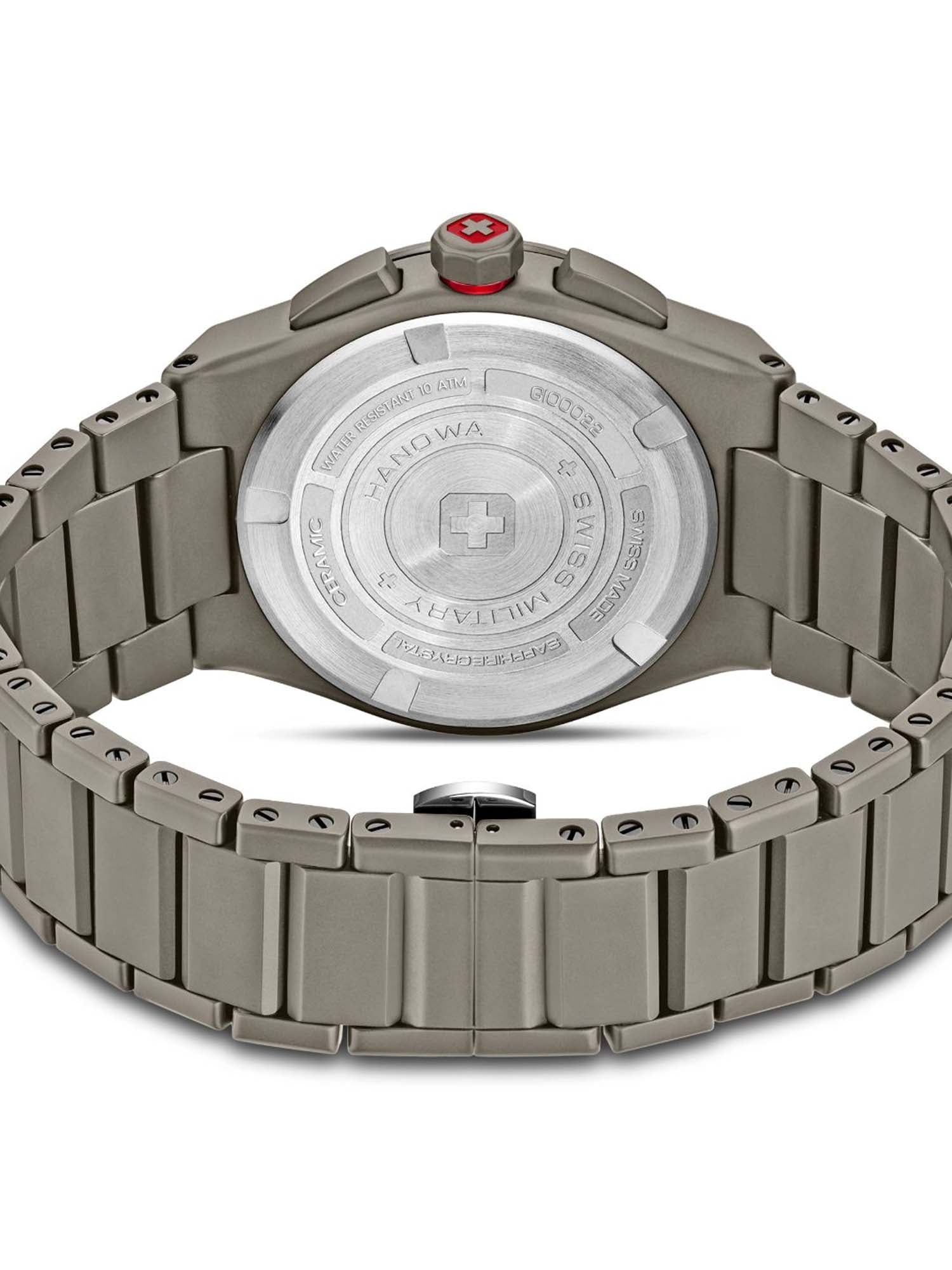 Swiss Military Hanowa SMWGI0002285 Black Velvet Dial Grey Ceramic Mens Watch