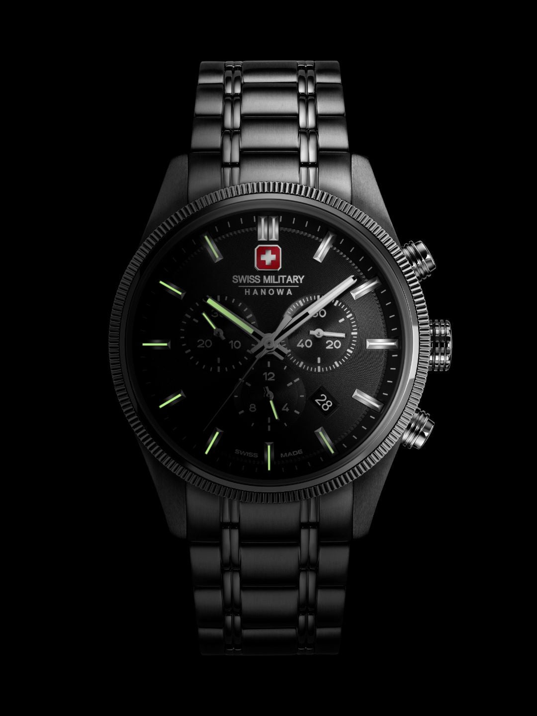 Swiss Military Hanowa SMWGI0003102  - Swiss Made Round Black Chronograph - Watch for men