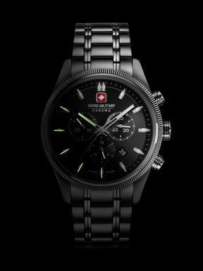 Swiss Military Hanowa SMWGI0003102  - Swiss Made Round Black Chronograph - Watch for men